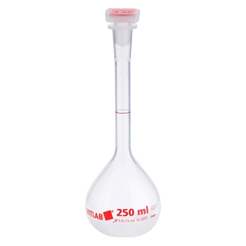 Hirschmann Polymethylpenten Messkolben mit Norm-Schliff und PP-Stopfen, Klasse A, Glasklar, 10/19 Norm-Schliff, 50 ml Kapazität, 6 Stück Hirschmann Polymethylpenten Messkolben mit Norm-Schliff und PP-Stopfen, Klasse A, Glasklar, 10/19 Norm-Schliff, 50 ml Kapazität, 6 Stück von Hirschmann