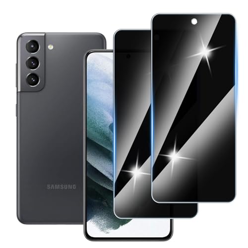 [2 Stück] Sichtschutzfolie für Samsung Galaxy S21 FE Panzer Schutz Glas, Anti-Spähen Privatsphäre Schutzfolie, 9H Härte, Anti-Kratzer, Bläschenfrei,Anti-Spy von Hirshen