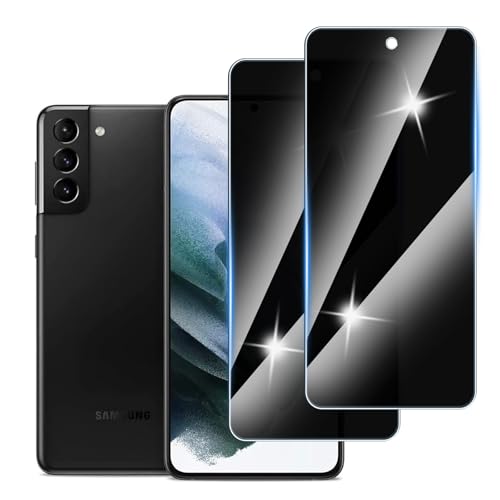 [2 Stück] Sichtschutzfolie für Samsung Galaxy S21 Plus Panzer Schutz Glas, Anti-Spähen Privatsphäre Schutzfolie, 9H Härte, Anti-Kratzer, Bläschenfrei,Anti-Spy von Hirshen