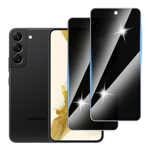 [2 Stück] Sichtschutzfolie für Samsung Galaxy S22 Panzer Schutz Glas, Anti-Spähen Privatsphäre Schutzfolie, 9H Härte, Anti-Kratzer, Bläschenfrei,Anti-Spy von Hirshen