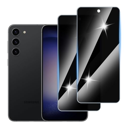 [2 Stück] Sichtschutzfolie für Samsung Galaxy S23 Plus Panzer Schutz Glas, Anti-Spähen Privatsphäre Schutzfolie, 9H Härte, Anti-Kratzer, Bläschenfrei,Anti-Spy von Hirshen