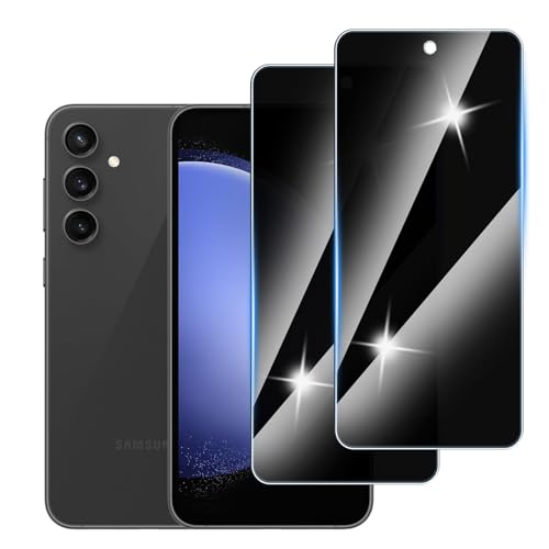 [2 Stück] Sichtschutzfolie für Samsung Galaxy S23FE Panzer Schutz Glas, Anti-Spähen Privatsphäre Schutzfolie, 9H Härte, Anti-Kratzer, Bläschenfrei,Anti-Spy von Hirshen