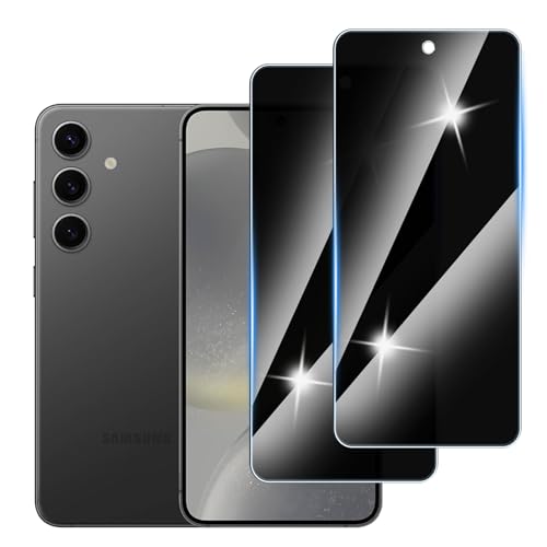 [2 Stück] Sichtschutzfolie für Samsung Galaxy S24 Panzer Schutz Glas, Anti-Spähen Privatsphäre Schutzfolie, 9H Härte, Anti-Kratzer, Bläschenfrei,Anti-Spy von Hirshen