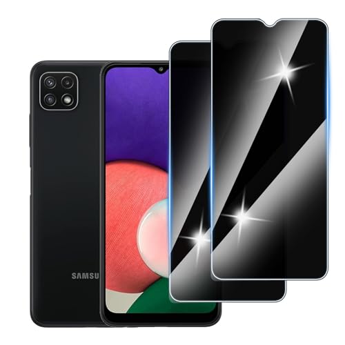 [3 Stück] Sichtschutzfolie für Samsung Galaxy A22 5G Panzer Schutz Glas, Anti-Spähen Privatsphäre Schutzfolie, 9H Härte, Anti-Kratzer, Bläschenfrei,Anti-Spy von Hirshen