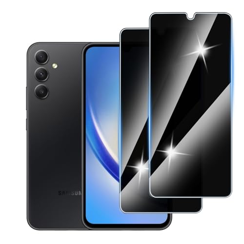 [3 Stück] Sichtschutzfolie für Samsung Galaxy A34 5G Panzer Schutz Glas, Anti-Spähen Privatsphäre Schutzfolie, 9H Härte, Anti-Kratzer, Bläschenfrei,Anti-Spy von Hirshen