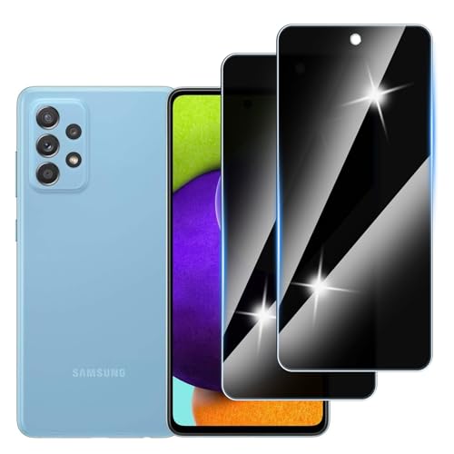 [3 Stück] Sichtschutzfolie für Samsung Galaxy A52 Panzer Schutz Glas, Anti-Spähen Privatsphäre Schutzfolie, 9H Härte, Anti-Kratzer, Bläschenfrei,Anti-Spy von Hirshen