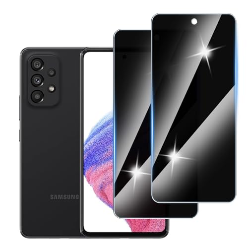 [3 Stück] Sichtschutzfolie für Samsung Galaxy A53 Panzer Schutz Glas, Anti-Spähen Privatsphäre Schutzfolie, 9H Härte, Anti-Kratzer, Bläschenfrei,Anti-Spy von Hirshen