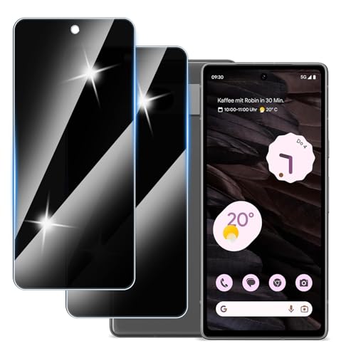 Hirshen [2 Stück] Sichtschutzfolie für Google Pixel 7A Panzer Schutz Glas, Anti-Spähen Privatsphäre Schutzfolie, 9H Härte, Anti-Kratzer, Bläschenfrei,Anti-Spy von Hirshen
