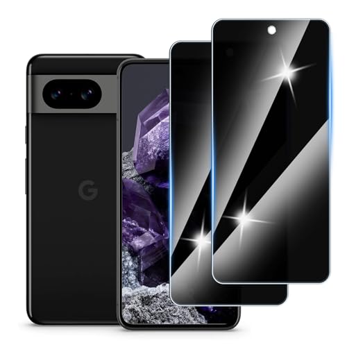 Hirshen [2 Stück] Sichtschutzfolie für Google Pixel 8 Panzer Schutz Glas, Anti-Spähen Privatsphäre Schutzfolie, 9H Härte, Anti-Kratzer, Bläschenfrei,Anti-Spy von Hirshen