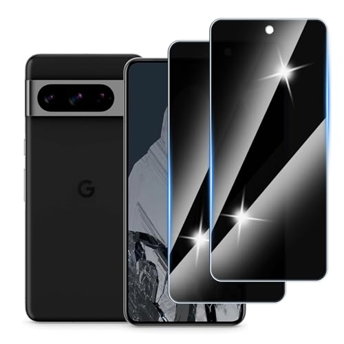 Hirshen [2 Stück] Sichtschutzfolie für Google Pixel 8 Pro Panzer Schutz Glas, Anti-Spähen Privatsphäre Schutzfolie, 9H Härte, Anti-Kratzer, Bläschenfrei,Anti-Spy von Hirshen