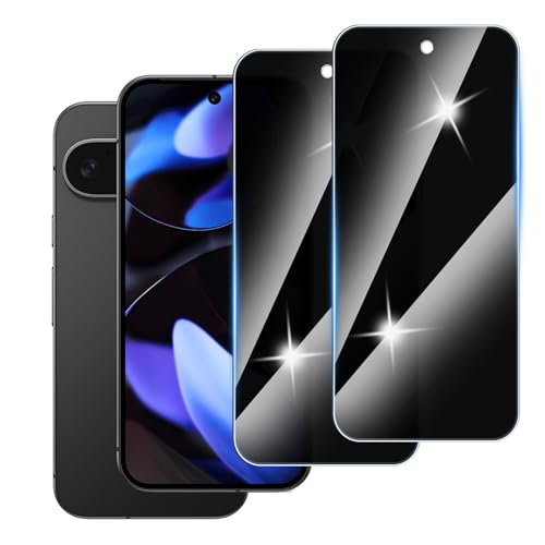 Hirshen [2 Stück] Sichtschutzfolie für Google Pixel 9 Panzer Schutz Glas, Anti-Spähen Privatsphäre Schutzfolie, 9H Härte, Anti-Kratzer, Bläschenfrei,Anti-Spy von Hirshen