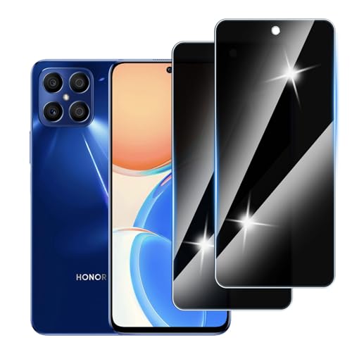 Hirshen [2 Stück] Sichtschutzfolie für Honor X8 4G Panzer Schutz Glas, Anti-Spähen Privatsphäre Schutzfolie, 9H Härte, Anti-Kratzer, Bläschenfrei,Anti-Spy von Hirshen