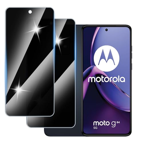 Hirshen [2 Stück] Sichtschutzfolie für Motorola G84 5G Panzer Schutz Glas, Anti-Spähen Privatsphäre Schutzfolie, 9H Härte, Anti-Kratzer, Bläschenfrei,Anti-Spy von Hirshen