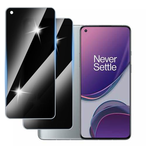 Hirshen [2 Stück] Sichtschutzfolie für Oneplus 8T Panzer Schutz Glas, Anti-Spähen Privatsphäre Schutzfolie, 9H Härte, Anti-Kratzer, Bläschenfrei,Anti-Spy von Hirshen