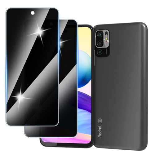 Hirshen [2 Stück] Sichtschutzfolie für Redmi Note 10 5G Panzer Schutz Glas, Anti-Spähen Privatsphäre Schutzfolie, 9H Härte, Anti-Kratzer, Bläschenfrei,Anti-Spy von Hirshen