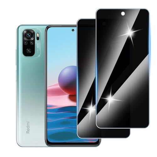 Hirshen [2 Stück] Sichtschutzfolie für Redmi Note 10S Panzer Schutz Glas, Anti-Spähen Privatsphäre Schutzfolie, 9H Härte, Anti-Kratzer, Bläschenfrei,Anti-Spy von Hirshen