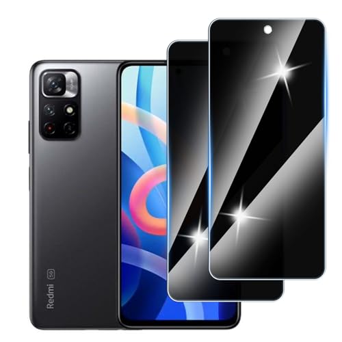Hirshen [2 Stück] Sichtschutzfolie für Redmi Note 11 5G Panzer Schutz Glas, Anti-Spähen Privatsphäre Schutzfolie, 9H Härte, Anti-Kratzer, Bläschenfrei,Anti-Spy von Hirshen