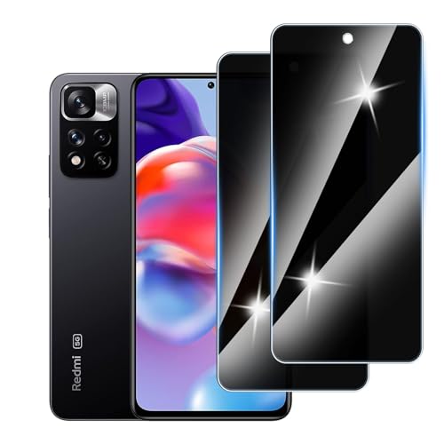 Hirshen [2 Stück] Sichtschutzfolie für Redmi Note 11 Pro+ 5G Panzer Schutz Glas, Anti-Spähen Privatsphäre Schutzfolie, 9H Härte, Anti-Kratzer, Bläschenfrei,Anti-Spy von Hirshen
