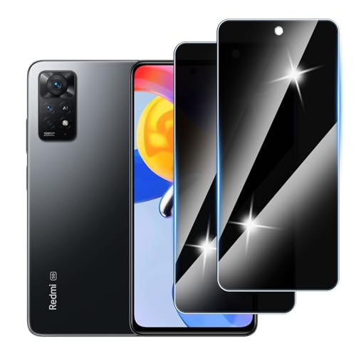 Hirshen [2 Stück] Sichtschutzfolie für Redmi Note 11 Pro Panzer Schutz Glas, Anti-Spähen Privatsphäre Schutzfolie, 9H Härte, Anti-Kratzer, Bläschenfrei,Anti-Spy von Hirshen