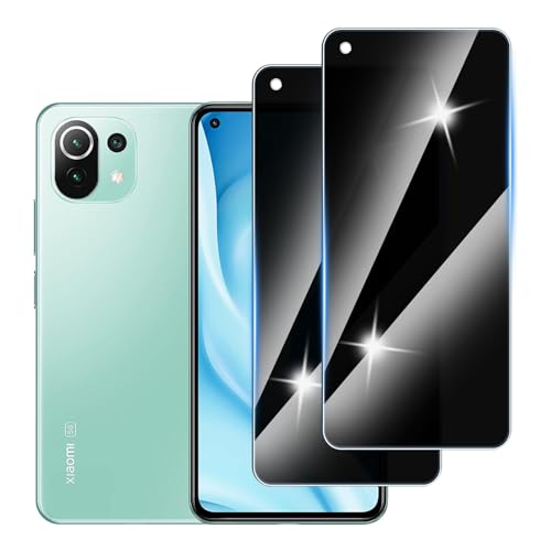 Hirshen [2 Stück] Sichtschutzfolie für Xiaomi 11 Lite Panzer Schutz Glas, Anti-Spähen Privatsphäre Schutzfolie, 9H Härte, Anti-Kratzer, Bläschenfrei,Anti-Spy von Hirshen