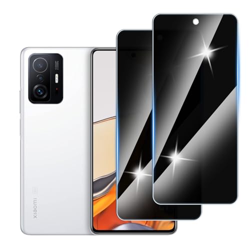 Hirshen [2 Stück] Sichtschutzfolie für Xiaomi 11T Pro Panzer Schutz Glas, Anti-Spähen Privatsphäre Schutzfolie, 9H Härte, Anti-Kratzer, Bläschenfrei,Anti-Spy von Hirshen