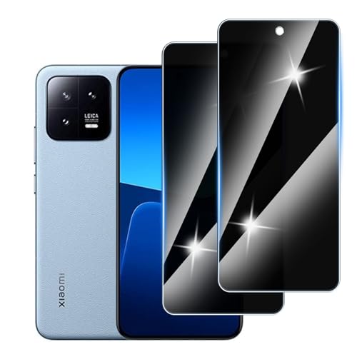 Hirshen [2 Stück] Sichtschutzfolie für Xiaomi 13 Panzer Schutz Glas, Anti-Spähen Privatsphäre Schutzfolie, 9H Härte, Anti-Kratzer, Bläschenfrei,Anti-Spy von Hirshen