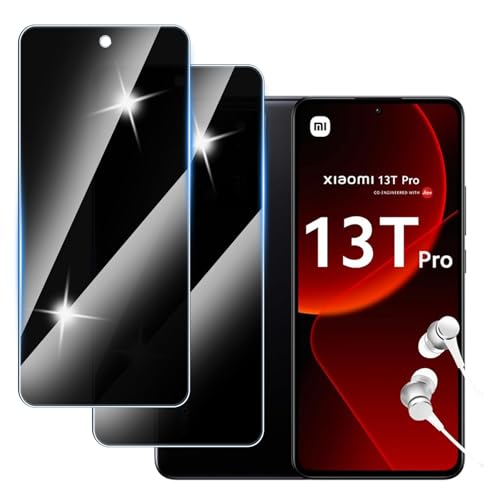 Hirshen [2 Stück] Sichtschutzfolie für Xiaomi 13T Pro Panzer Schutz Glas, Anti-Spähen Privatsphäre Schutzfolie, 9H Härte, Anti-Kratzer, Bläschenfrei,Anti-Spy von Hirshen