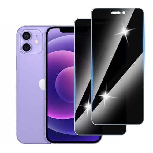 Hirshen [2 Stück] Sichtschutzfolie für iPhone 12 Mini Panzer Schutz Glas, Anti-Spähen Privatsphäre Schutzfolie, 9H Härte, Anti-Kratzer, Bläschenfrei,Anti-Spy von Hirshen
