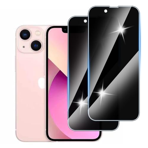 Hirshen [2 Stück] Sichtschutzfolie für iPhone 13 Mini Panzer Schutz Glas, Anti-Spähen Privatsphäre Schutzfolie, 9H Härte, Anti-Kratzer, Bläschenfrei,Anti-Spy von Hirshen