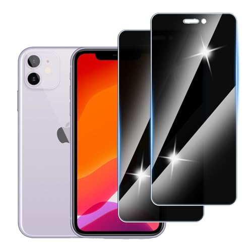 Hirshen [2 Stück] Sichtschutzfolie für iPhone XS Max/iPhone 11 Pro Max Panzer Schutz Glas, Anti-Spähen Privatsphäre Schutzfolie, 9H Härte, Anti-Kratzer, Bläschenfrei,Anti-Spy von Hirshen