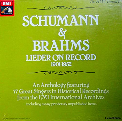 Schumann & Brahms: Lieder on Record [Vinyl Schallplatte] [8 LP Box-Set] von His Master's Voice (EMI)