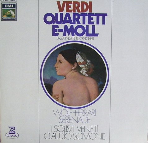 Verdi: Quartett e-moll (Fassung für Streicher) / Wolf-Ferrari: Serenade [Vinyl LP] [Schallplatte] von His Master's Voice