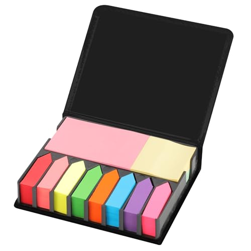 Notizzettel Set – 2000 Stück, 12 Farben, 3 Größen, mit Haftmarkern, Pfeil- und Seitenmarkern, inklusive Notizzettel Box und PU Etui – Bürobedarf, Bürozubehör, Büromaterial von Hisdricus