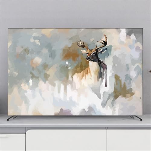 Hiseng 32-80 Zoll TV -Abdeckung Staubschutzhülle, 2025 Hülle Bezug Für Fernsehen Schutzhülle Hängend/Desktop Universal Stoff TV Hülle Anwendbar (75 Zoll,Abstrakt) von Hiseng