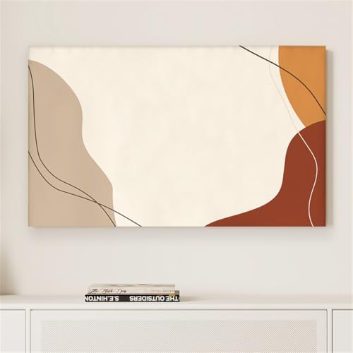 Hiseng TV-Abdeckung Staubschutzhülle, Hülle Bezug Für Fernsehen Schutzhülle Hängend/Desktop Universal Stoff Tv Hülle Anwendbar 32-85 Zoll Flacher Fernseher (32-39 Zoll,Beige nordisch) von Hiseng