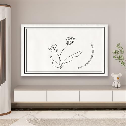 Hiseng TV-Abdeckung Staubschutzhülle, Hülle Bezug Für Fernsehen Schutzhülle Hängend/Desktop Universal Stoff Tv Hülle Anwendbar 32-85 Zoll Flacher Fernseher (Stil 4,40-45 Zoll) von Hiseng