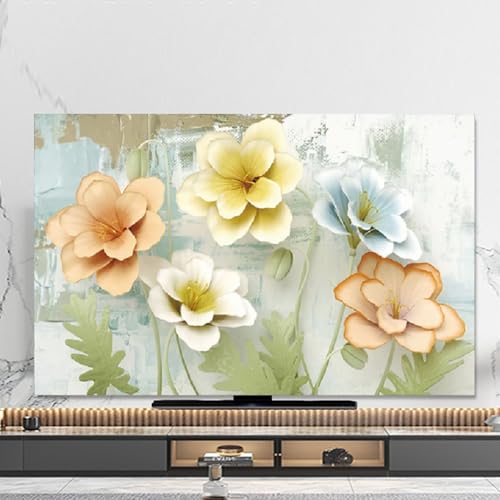 Hiseng TV Abdeckung Staubschutzhülle, Motive Druck Hülle Bezug Für Fernsehen Schutzhülle Hängend/Desktop Universal Stoff Tv Hülle Anwendbar 32-75 Zoll Flacher Fernseher (49-52 Zoll,Ölgemälde) von Hiseng