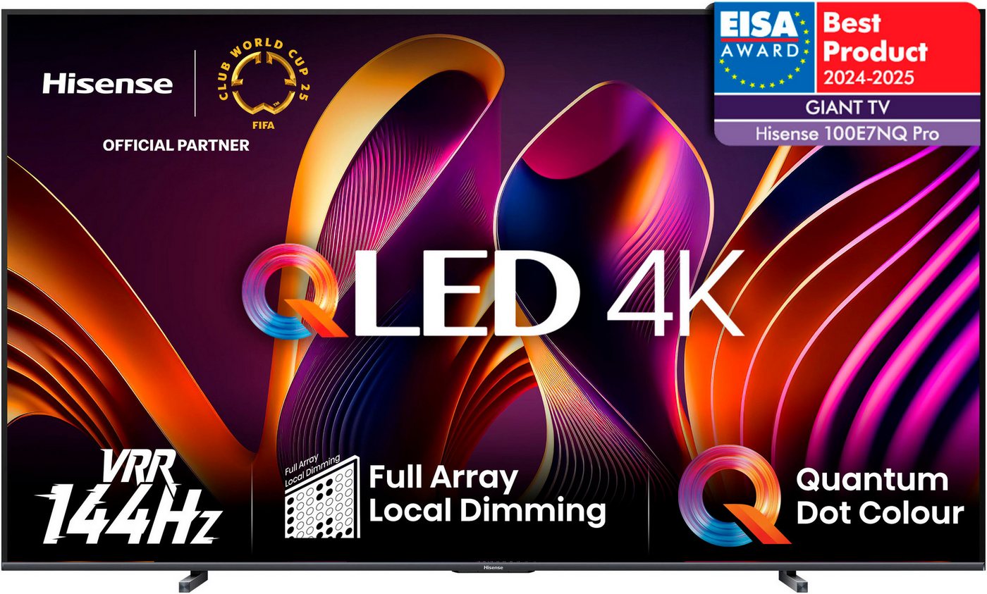 Hisense 100E77NQ PRO QLED-Fernseher (254 cm/100 Zoll, 4K Ultra HD, Smart-TV, 4K UHD, QLED) von Hisense