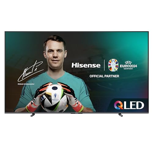 Hisense 100E77NQ Pro 254cm (100 Zoll) Fernseher, 4K UHD, QLED, Smart TV, Total HDR, Dolby Vision IQ Atmos, 144Hz (VRR), HDMI 2.1, Game Mode PRO, Triple Tuner, Alexa Built-In, Dunkelgrau, [2024] von Hisense