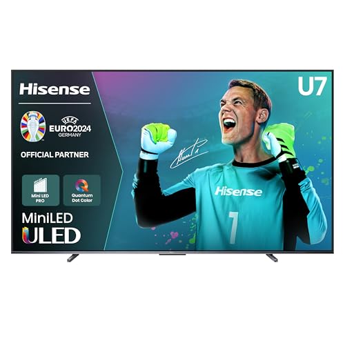 Hisense 100U7KQ (100 Zoll) Fernseher 4K Mini LED ULED HDR Smart TV, Quantum Dot, 120Hz, HDMI 2.1, Game Mode Pro, Dolby Vision IQ & Atmos, Bluetooth, Alexa Built-in, Anthrazit von Hisense