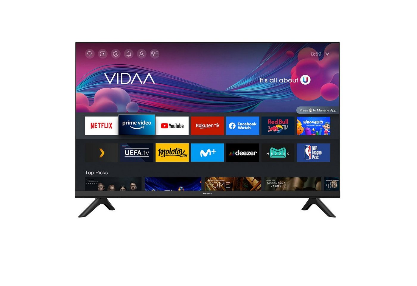 Hisense 32A4DG LED-Fernseher (80,00 cm/32 Zoll, HD Ready, Smart TV: VIDAA U4, Sound Technologie: DTS Virtual X) von Hisense