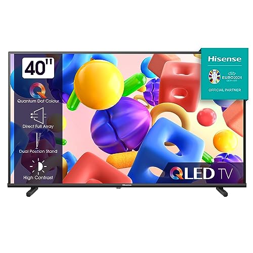 Hisense 40A5KQ 101cm (40 Zoll) QLED Fernseher Full HD, Smart TV, Triple Tuner DVB-T2 / T/C / S2 / S, USB-C, Duale Positionierung, Works with Alexa, WiFi, Game, Hotel Mode, Schwarz [2023] von Hisense