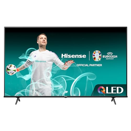 Hisense 43E7NQ 108 cm (43 Zoll) Fernseher, 4K UHD, QLED, HDR10, HDR10+ decoding, HLG, Dolby Vision Atmos, 60Hz Panel, Smooth Motion, Bluetooth, Alexa Built-in, VIDAA Voice, Schwarz [2024] von Hisense