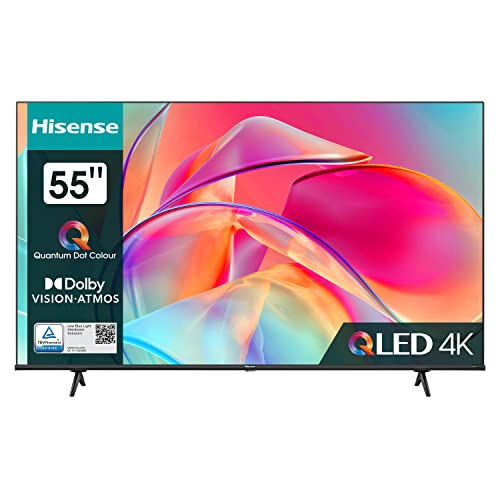 Hisense 55E7KQ QLED Smart TV 139 cm (55 Zoll), 4K, HDR10, HDR10+ decoding, HLG, Dolby Vision, DTS Virtual, 60Hz Panel, Bluetooth, Alexa Built-in, VIDAA Voice, schwarz von Hisense