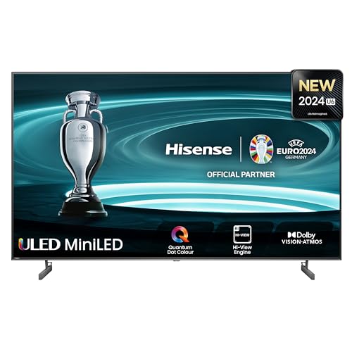 Hisense 55U6NQ 139 cm (55 Zoll) Fernseher 4K Mini LED ULED HDR Smart TV, 60Hz, HDMI 2.0, Game Mode Plus, Dolby Vision & Atmos, Bluetooth, Alexa Built-in, Anthrazit, [2024] von Hisense