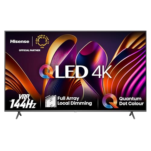 Hisense 75E7NQ Pro 189 cm (75 Zoll) Fernseher, 4K UHD, QLED, Smart TV, Total HDR, Dolby Vision IQ Atmos, 144Hz (VRR), HDMI 2.1, Game Mode PRO, Triple Tuner, Alexa Built-In, Dunkelgrau, [2024] von Hisense