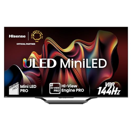 Hisense 75U7NQ 189cm (75 Zoll) Fernseher, 4K Mini LED ULED HDR Smart TV, Quantum Dot, 120Hz/ 144Hz VRR, HDMI 2.1, Game Mode Pro, Dolby Vision IQ & Atmos, Bluetooth, Alexa Built-in, Anthrazit, [2024] von Hisense