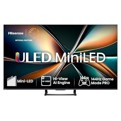 Hisense 75U7Q Fernseher 75 Zoll, 4K Mini LED ULED, Smart TV, Hi-View AI Engine, 144Hz Game Mode Pro, FreeSync Premium, Built in Subwoofer, Dolby Vision IQ Atmos, Airplay, Sprachsteuerung[2025] von Hisense