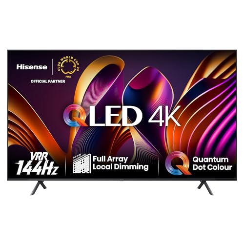 Hisense 85E7NQ Pro 215 cm (85 Zoll) Fernseher, 4K UHD, QLED, Smart TV, Total HDR, Dolby Vision IQ Atmos, 144Hz (VRR), HDMI 2.1, Game Mode PRO, Triple Tuner, Alexa Built-In, Dunkelgrau, [2024] von Hisense