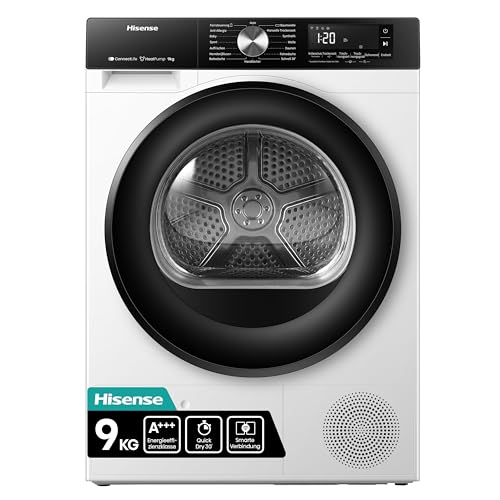 Hisense DH3S902BW3, 9KG, Kondensation mit Wärmepumpe, 16 Programme, ConnectLife, TwinAir, Weiß, EEK A+++ Hisense DH3S902BW3, 9KG, Kondensation mit Wärmepumpe, 16 Programme, ConnectLife, TwinAir, Weiß, EEK A+++ von Hisense